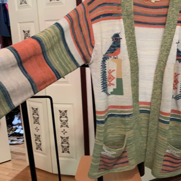 70s tribal/aztec print cardigan - Picture 3 of 8